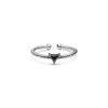 Shabella Nyc Women's Black / Silver Triangle Adjustable Ring Black In Multi