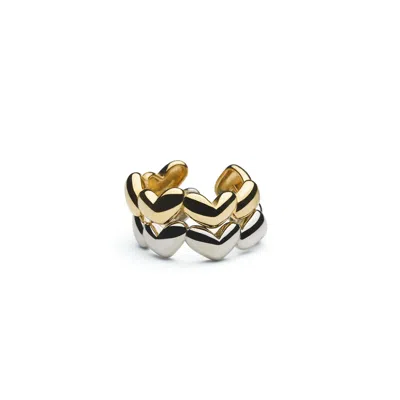 Shabella Nyc Women's Bold Heart Adjustable Ring Gold