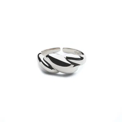 Shabella Nyc Women's Croissant Adjustable Ring Silver