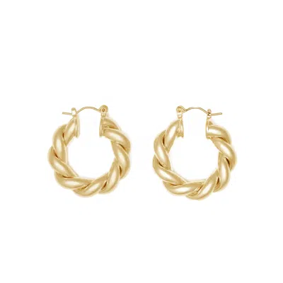Shabella Nyc Women's Croissant Hoops Earrings Gold