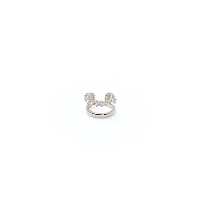 Shabella Nyc Women's Double Bling Ear Cuff Silver