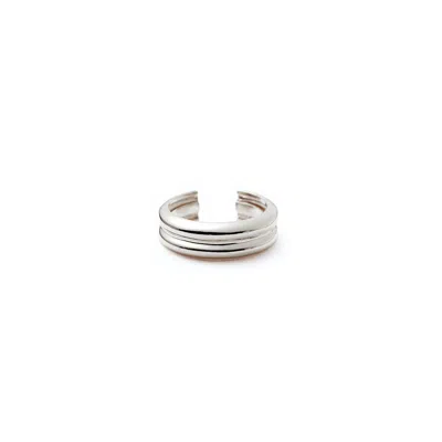 Shabella Nyc Women's Double Stack Bold Ear Cuff Silver
