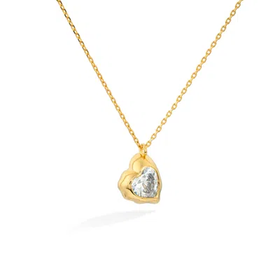 Shabella Nyc Women's Drip Heart Necklace Gold