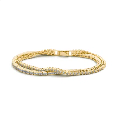 Shabella Nyc Women's Dual Chain Tennis Bracelet Gold