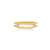 Shabella Nyc Women's Dual Rectangular Ring Gold In Gold