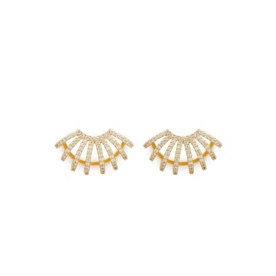 Shabella Nyc Women's Gold / White Olympia Earrings In Multi