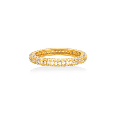 Shabella Nyc Women's Pave Thin Ring Gold