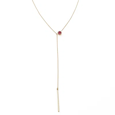 Shabella Nyc Women's Red Ruby Lariat Necklace