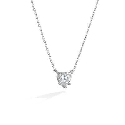 Shabella Nyc Women's Silver Crystal Heart Necklace