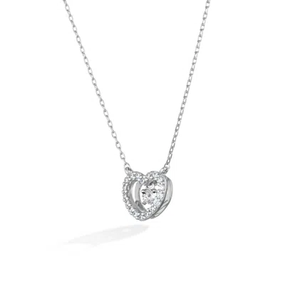 Shabella Nyc Women's Silver Dancing Heart Necklace