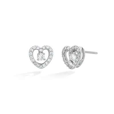 Shabella Nyc Women's Silver Heart Dancing Earrings