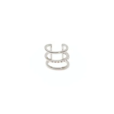 Shabella Nyc Women's Triple Bling Ear Cuff Silver