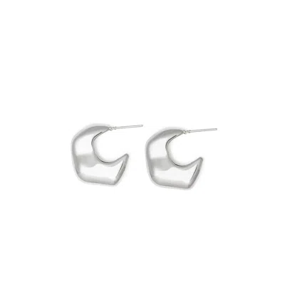 Shabella Nyc Women's Wave Tube Hoops Silver
