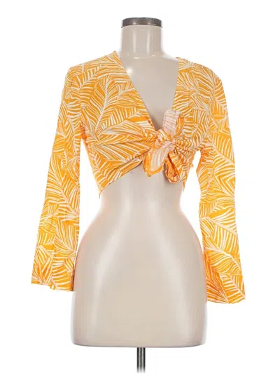 Pre-owned Shade & Shore 3/4 Sleeve Blouse In Orange