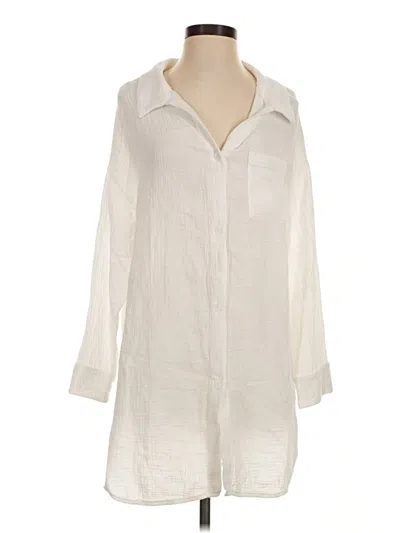 Pre-owned Shade & Shore 3/4 Sleeve Button Down Shirt In Ivory