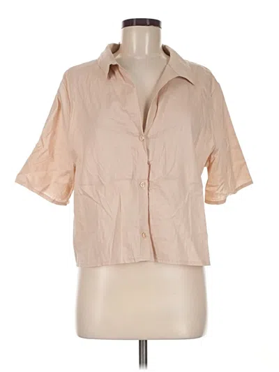 Pre-owned Shade & Shore 3/4 Sleeve Button Down Shirt In Tan