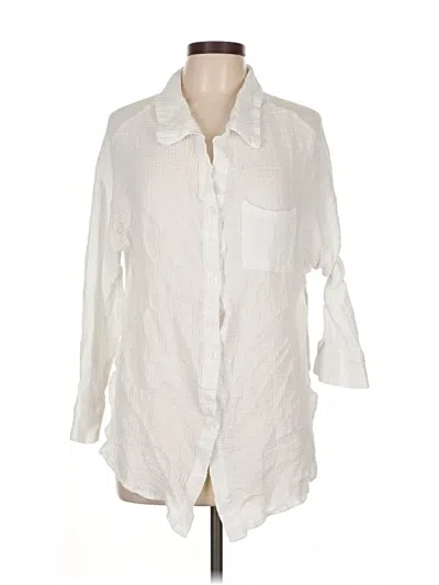Pre-owned Shade & Shore 3/4 Sleeve Button Down Shirt In White