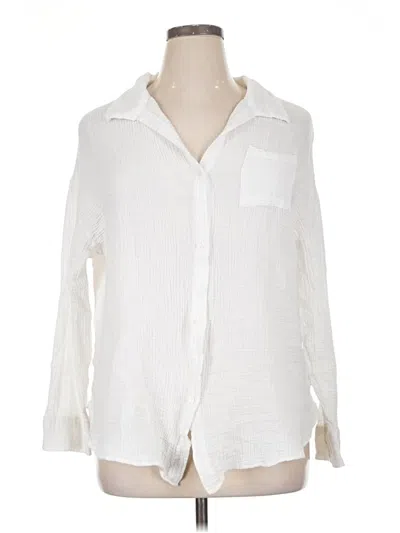 Pre-owned Shade & Shore 3/4 Sleeve Button Down Shirt In White