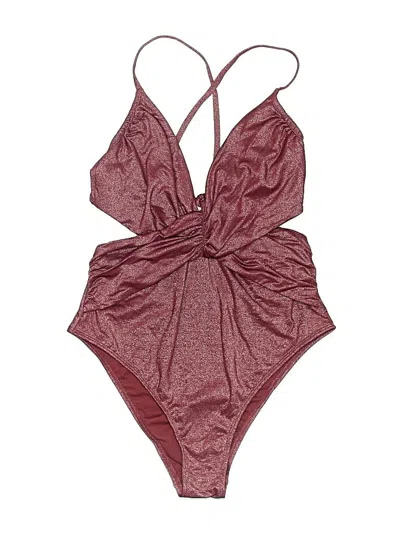 Pre-owned Shade & Shore Bodysuit In Burgundy
