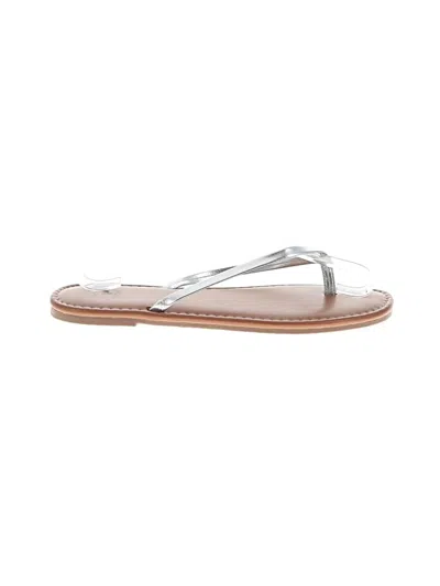 Pre-owned Shade & Shore Flip Flops In Silver