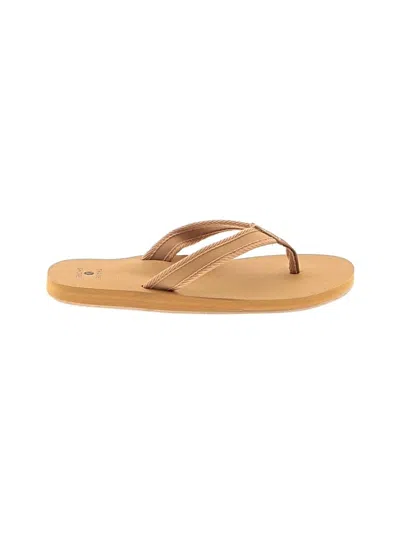 Pre-owned Shade & Shore Flip Flops In Tan