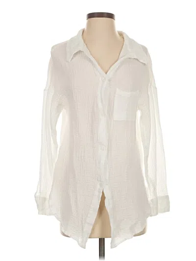 Pre-owned Shade & Shore Long Sleeve Blouse In Ivory