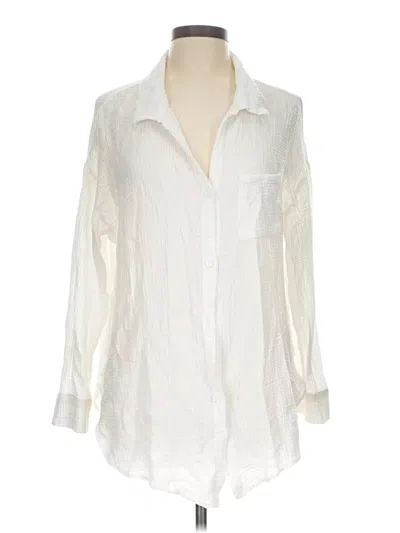 Pre-owned Shade & Shore Long Sleeve Blouse In Ivory