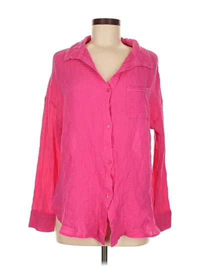 Pre-owned Shade & Shore Long Sleeve Polo Shirt In Pink