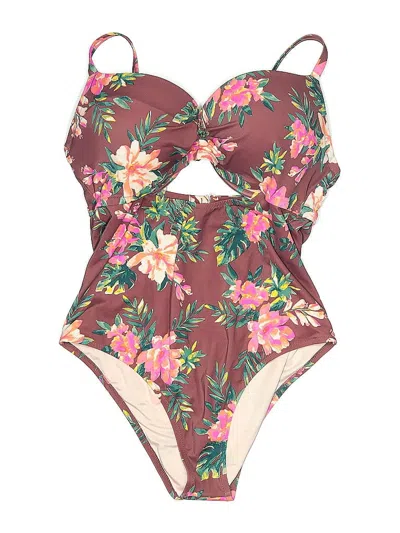 Pre-owned Shade & Shore One Piece Swimsuit In Burgundy