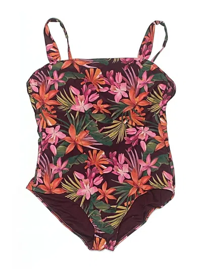 Pre-owned Shade & Shore One Piece Swimsuit In Burgundy