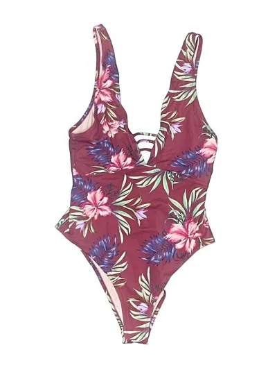 Pre-owned Shade & Shore One Piece Swimsuit In Burgundy