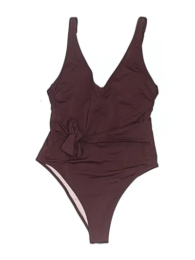 Pre-owned Shade & Shore One Piece Swimsuit In Burgundy