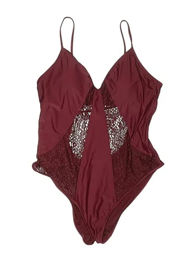 Pre-owned Shade & Shore One Piece Swimsuit In Burgundy