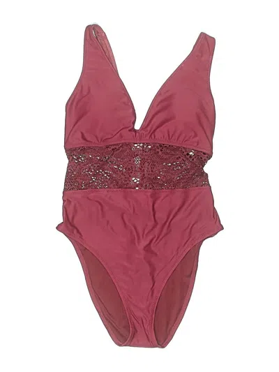 Pre-owned Shade & Shore One Piece Swimsuit In Burgundy