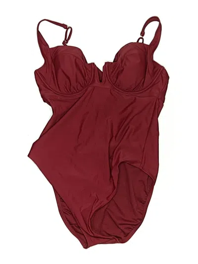Pre-owned Shade & Shore One Piece Swimsuit In Burgundy