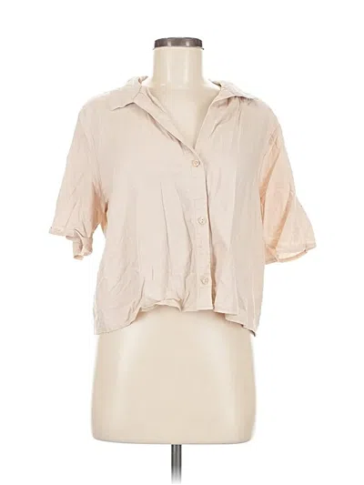 Pre-owned Shade & Shore Short Sleeve Blouse In Brown