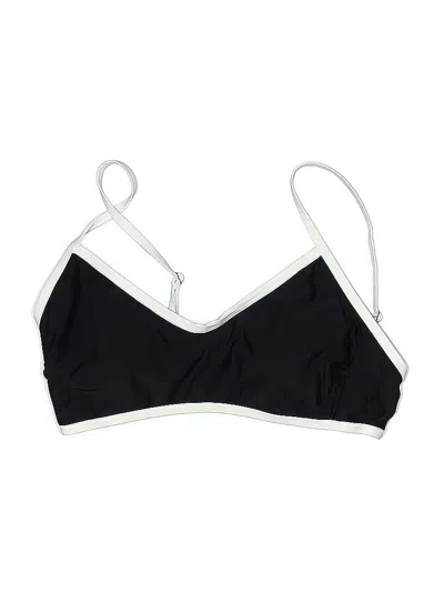 Pre-owned Shade & Shore Swimsuit Top Black Color Block Pattern Swimwear