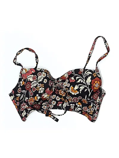 Pre-owned Shade & Shore Swimsuit Top Black Paisley Pattern Swimwear