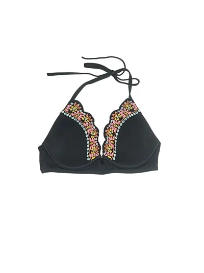 Pre-owned Shade & Shore Swimsuit Top Black Paisley Pattern Swimwear