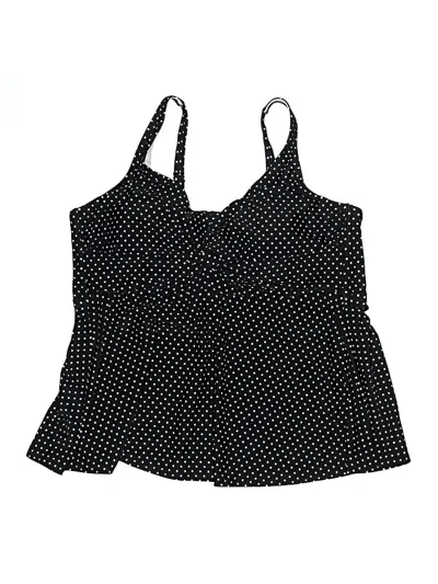 Shade & Shore Swimsuit Top Black Polka Dots Pattern Swimwear