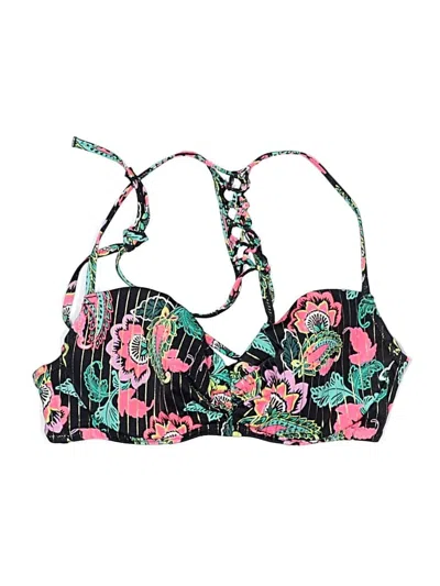 Pre-owned Shade & Shore Swimsuit Top Black Print Pattern Swimwear