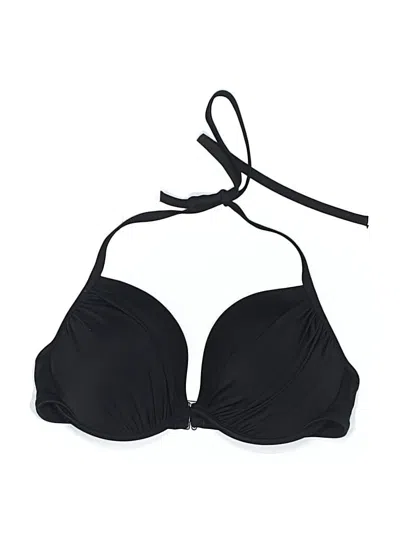 Pre-owned Shade & Shore Swimsuit Top Black Solid Pattern Swimwear