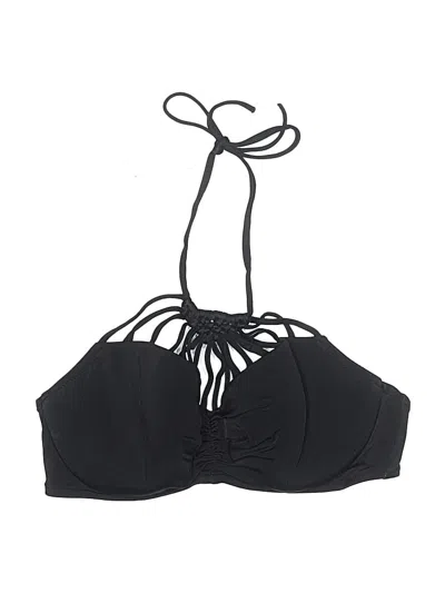 Pre-owned Shade & Shore Swimsuit Top Black Solid Pattern Swimwear