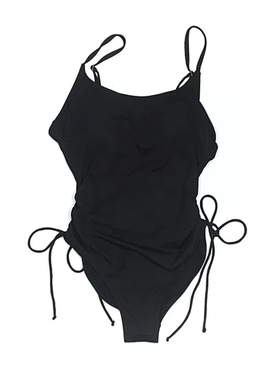 Shade & Shore Swimsuit Top Black Solid Pattern Swimwear