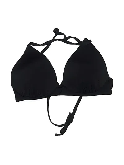 Pre-owned Shade & Shore Swimsuit Top Black Solid Pattern Swimwear