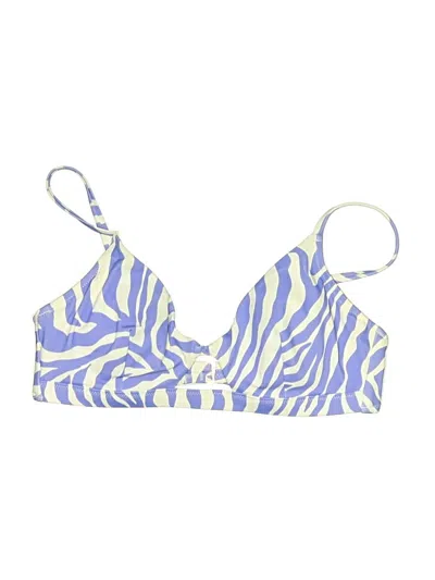 Pre-owned Shade & Shore Swimsuit Top Blue Animal Print Pattern Swimwear