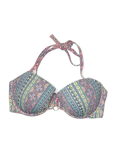 Pre-owned Shade & Shore Swimsuit Top Blue Paisley Pattern Swimwear