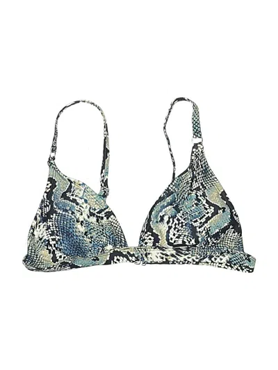 Pre-owned Shade & Shore Swimsuit Top Blue Paisley Pattern Swimwear