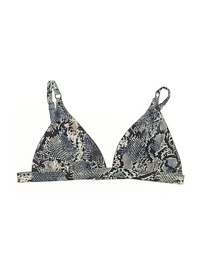 Pre-owned Shade & Shore Swimsuit Top Blue Paisley Pattern Swimwear
