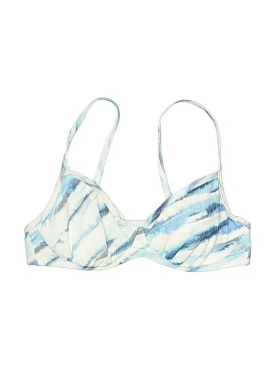 Pre-owned Shade & Shore Swimsuit Top Blue Tie-dye Pattern Swimwear